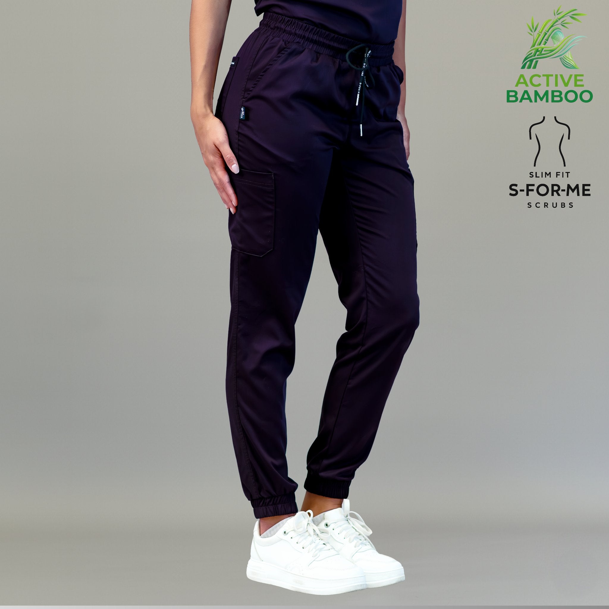 jogger bamboo mujer 511 uva detalle cintura elastica Sandel Medica
