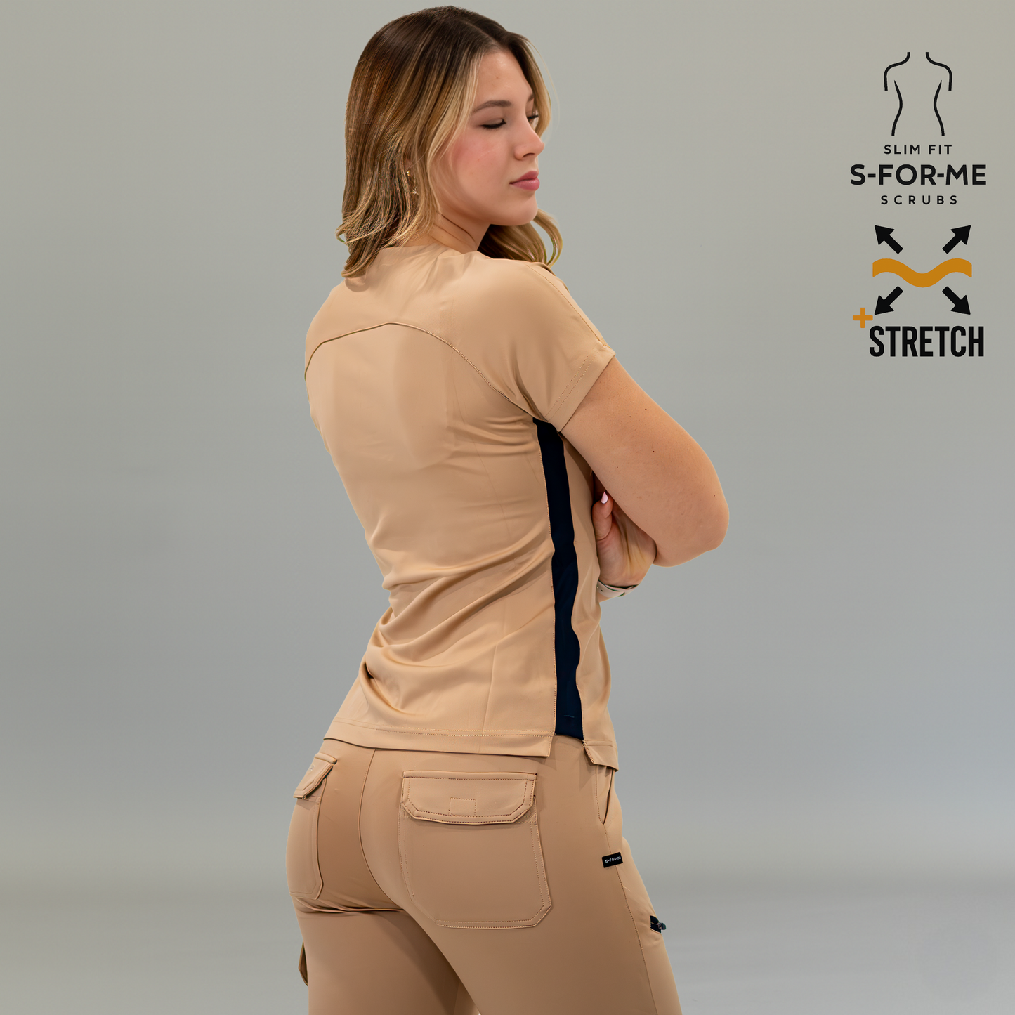 filipinas de enfermera color beige superstretch