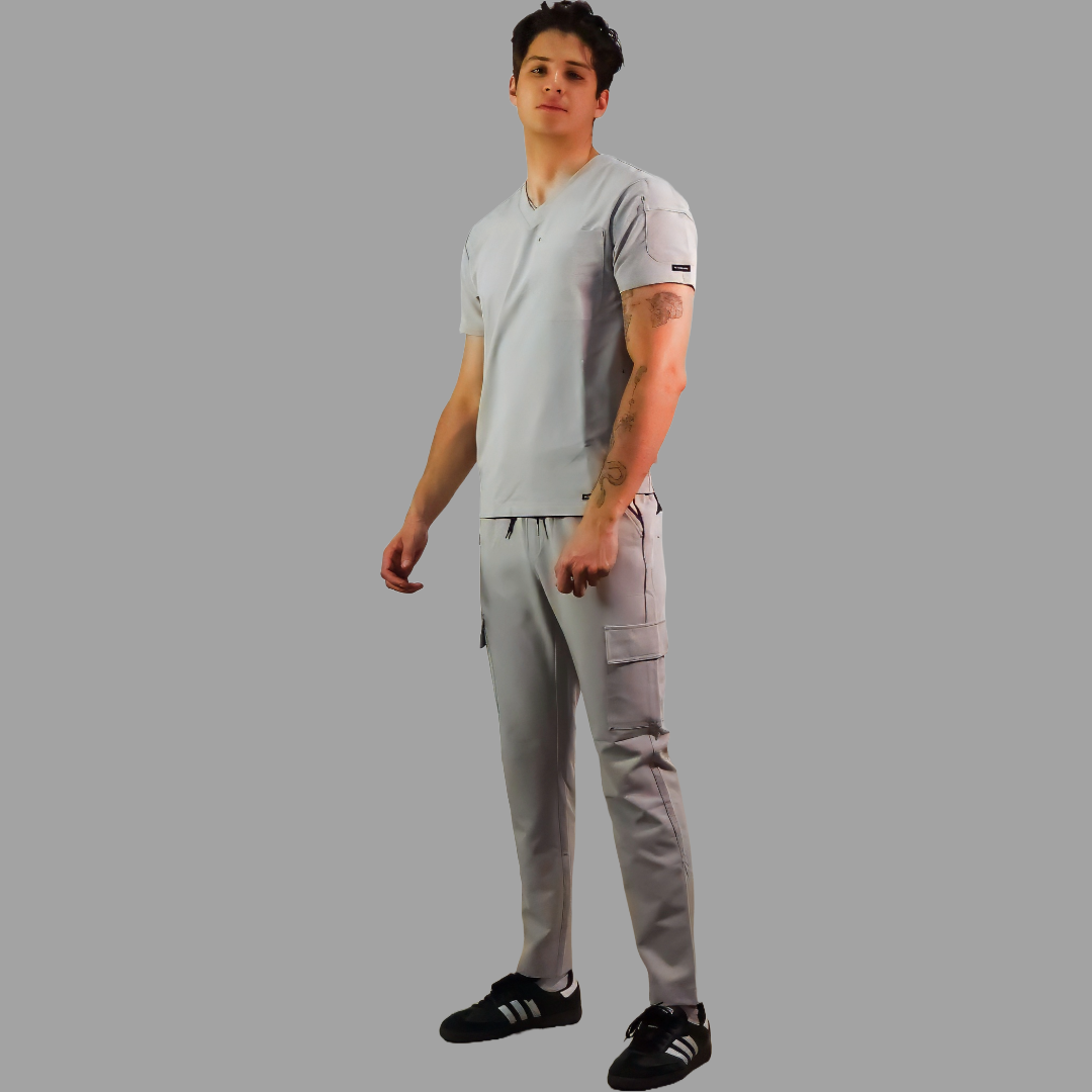 Filipina Quirurgica Antifluido Hombre Gris Perla, Scrubs 300