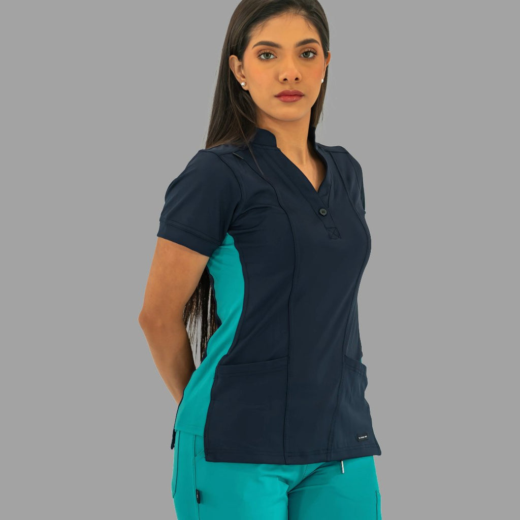 Filipina Médica para Mujer Modelo 930 Azul Marino/Teal Superstretch
