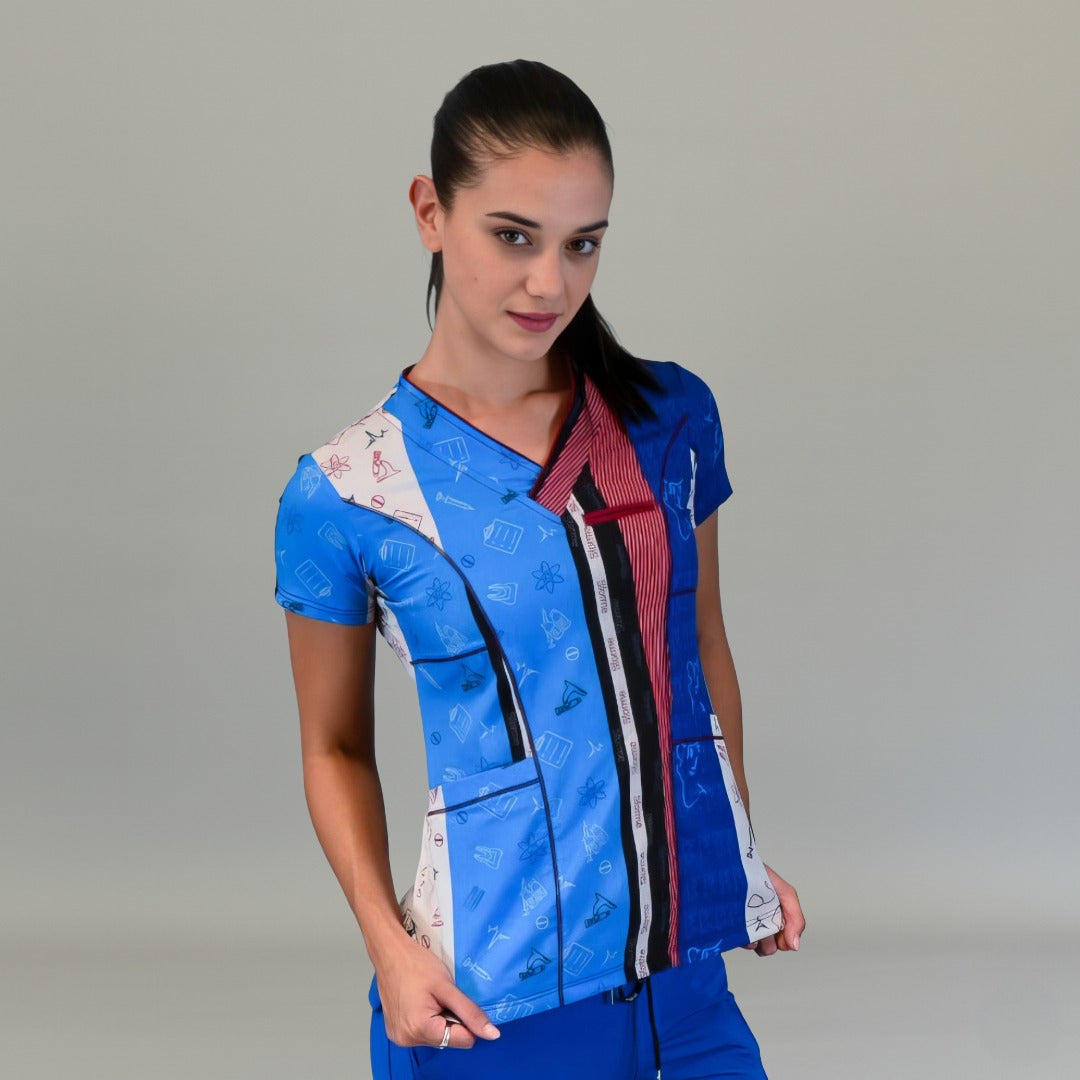 Filipina Dama Estampado S-FOR-ME Collage Azul