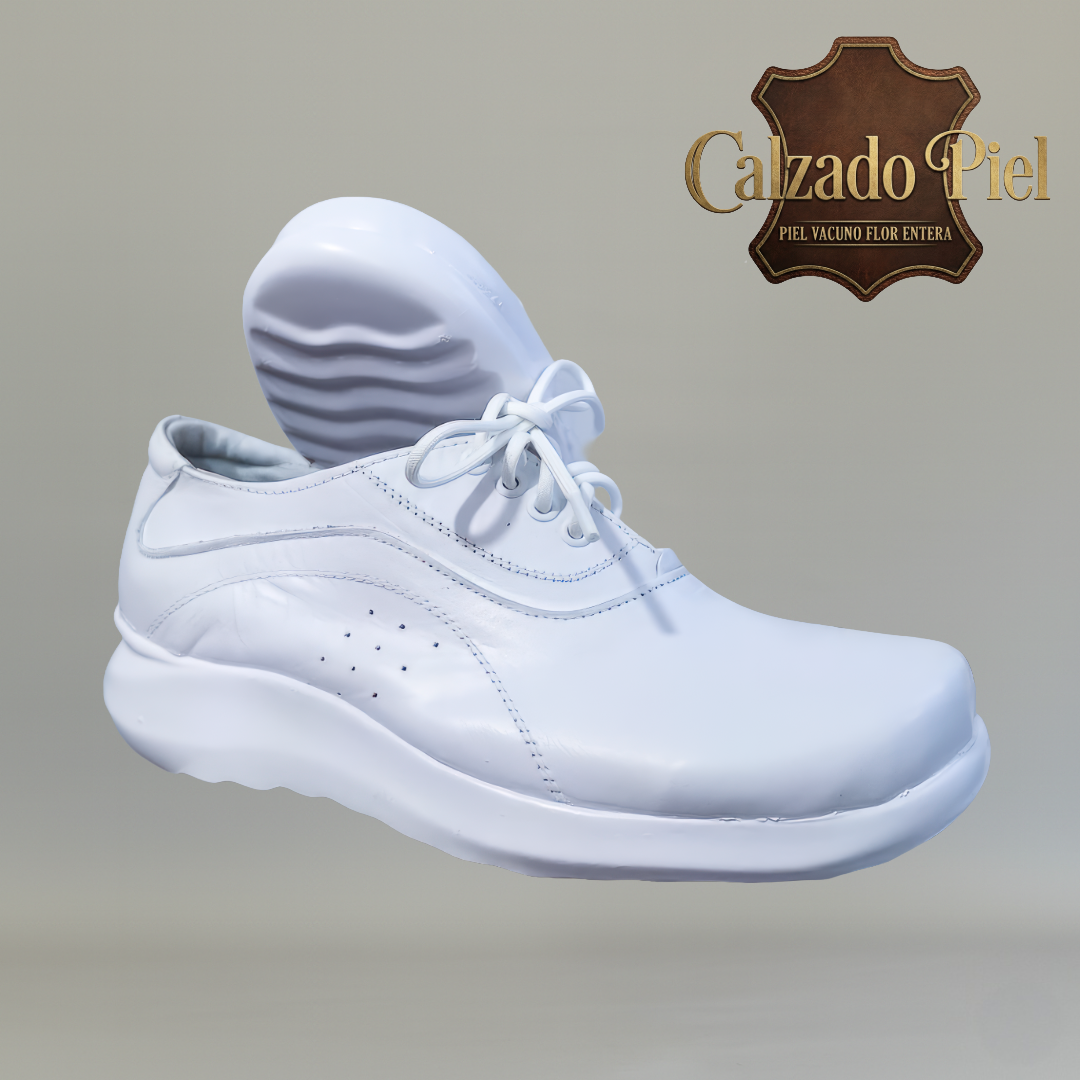zapatos blancos piel antiderrapante