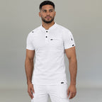 Filipina quirúrgica blanca hombre Scrubs 901 detalle de manga y pecho