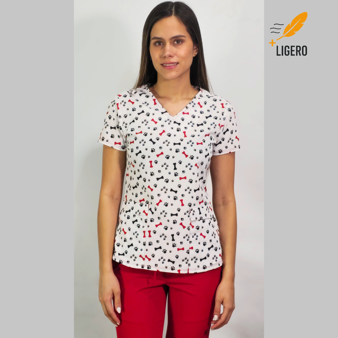 Filipina de Scrubs 600 Dama Estampado Paw/Huellas