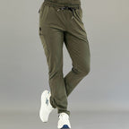 Women’s 930 Olive Green Super Stretch jogger scrub pants front view