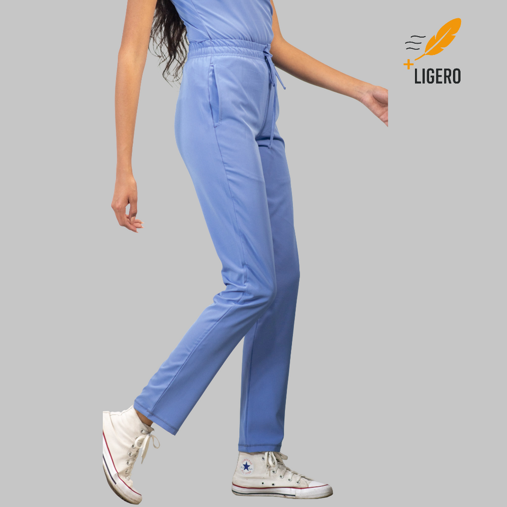 Pantalón Quirúrgico 2 Bolsas Azul Francia Mujer F.W, Scrubs 600 (Uniformes Medicos)