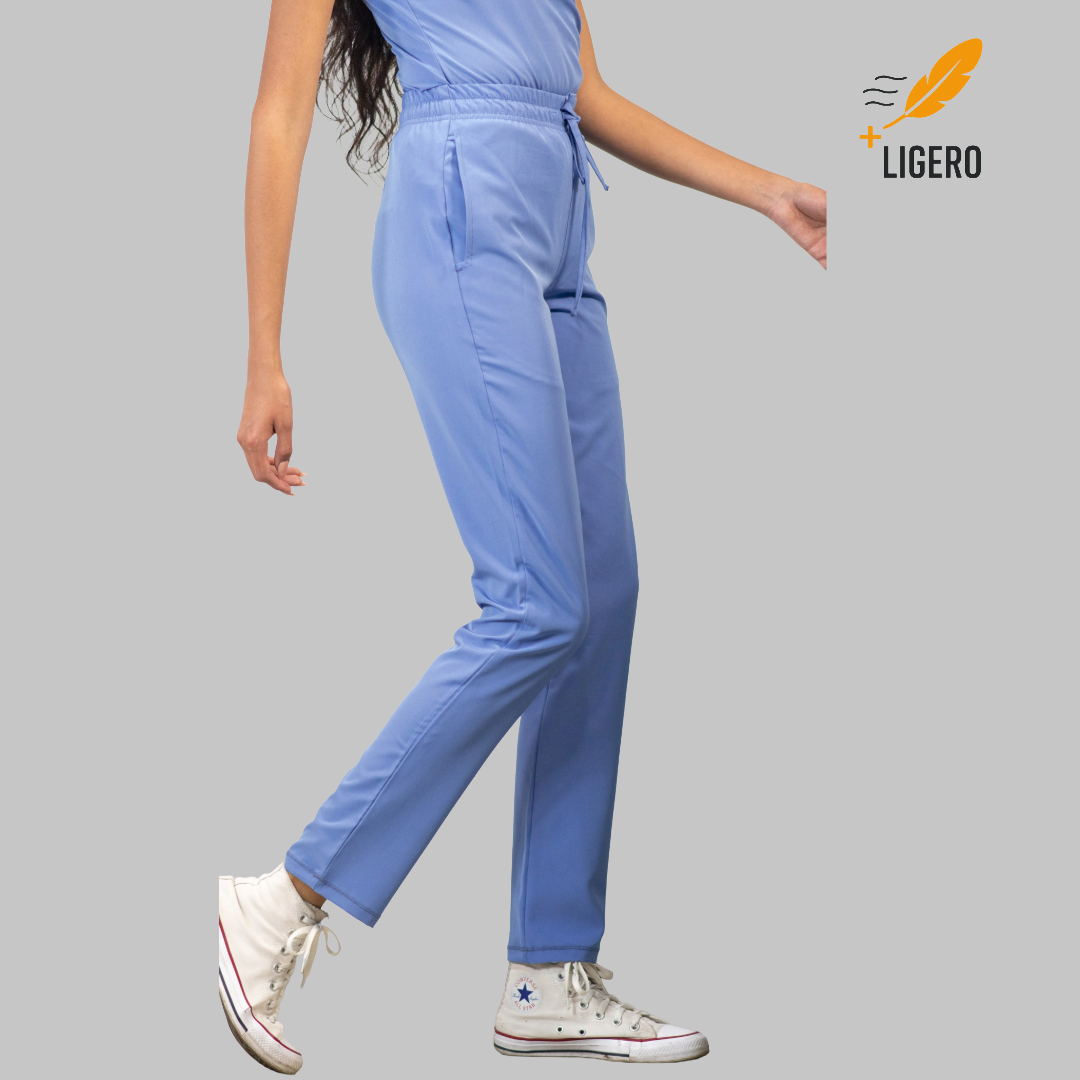 Pantalón Quirúrgico 2 Bolsas Azul Francia Mujer F.W, Scrubs 600 (Uniformes Medicos)