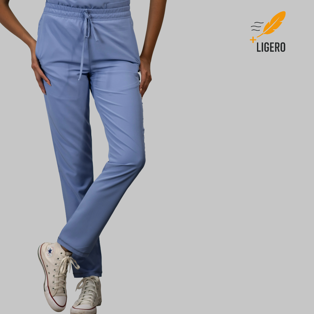 Pantalón Quirúrgico 2 Bolsas Azul Francia Mujer F.W, Scrubs 600 (Uniformes Medicos)