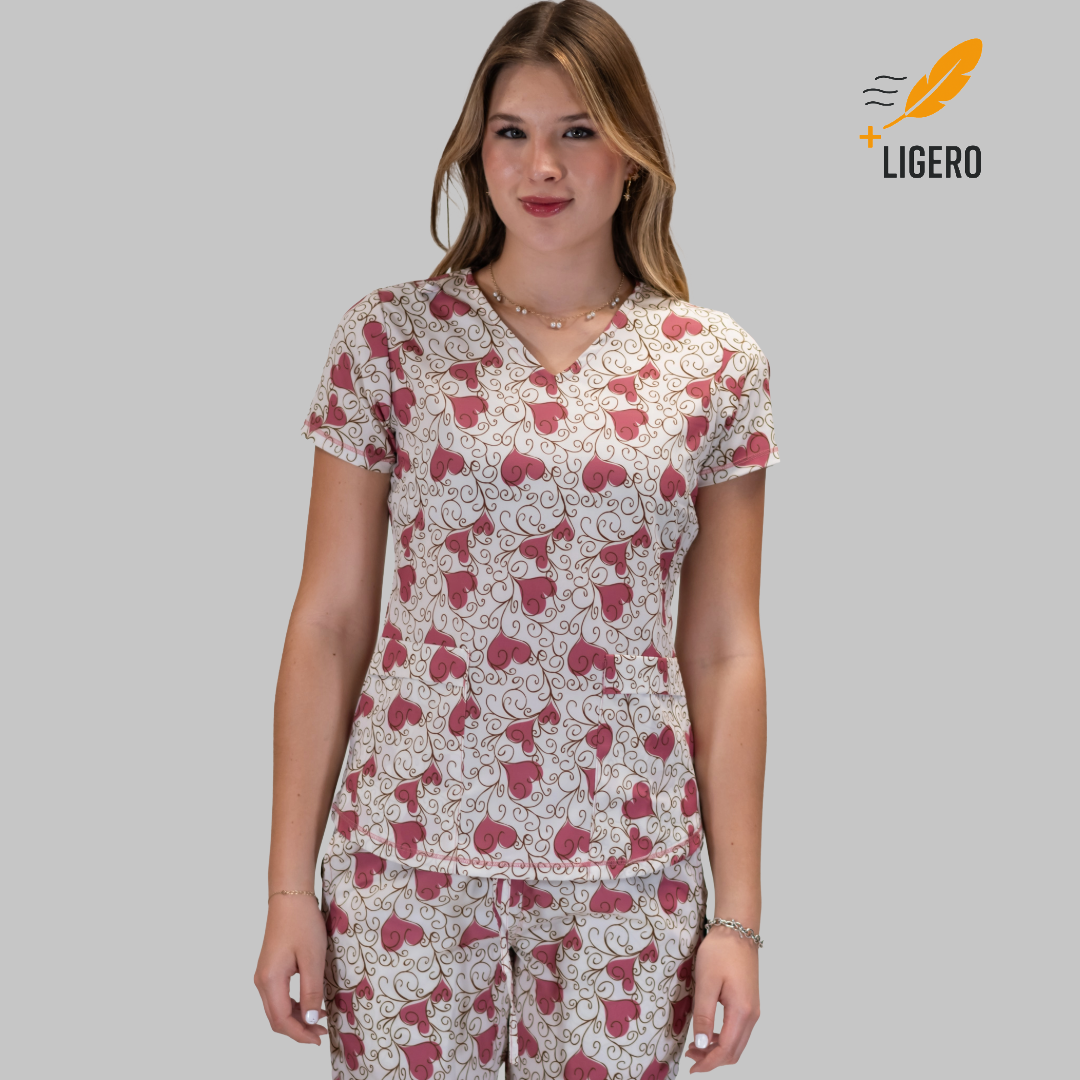 Filipina de Scrubs 600 Dama Estampado Vintage Love