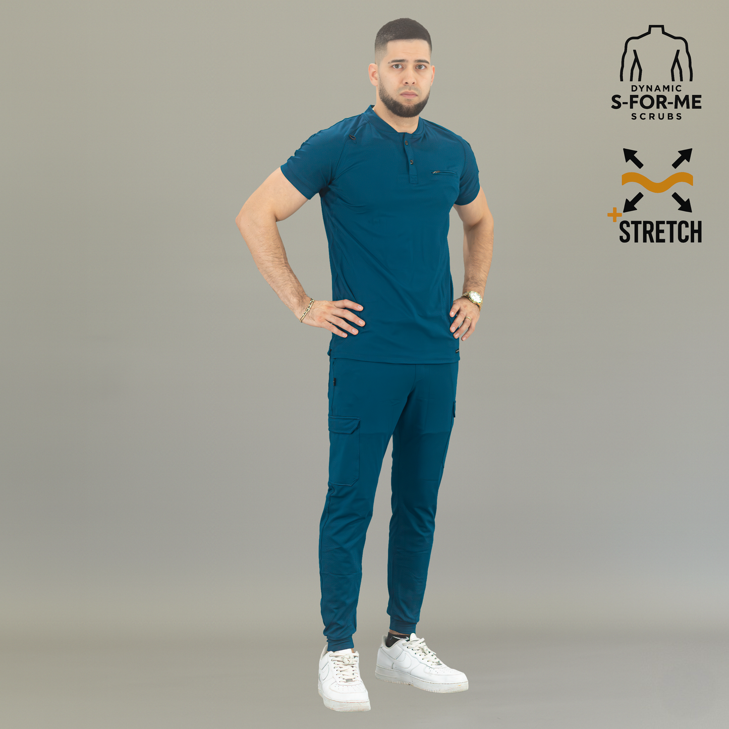 scrubs hombre color azul caribe super stretch