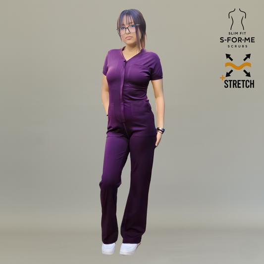 Jumpsuit Quirúrgico Mujer Estilo 945 Uva Super Stretch Manga Corta