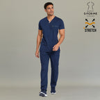 Filipina Quirúrgica 940 Azul Marino/ Beige Super Stretch Hombre
