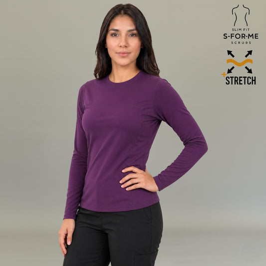 Blusa Under Scrub Mujer Manga Larga | Morado (Purple) Super Stretch