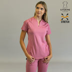 filipina 915 palo de rosa cuello v cierre frontal scrubs mujer sandel medica
