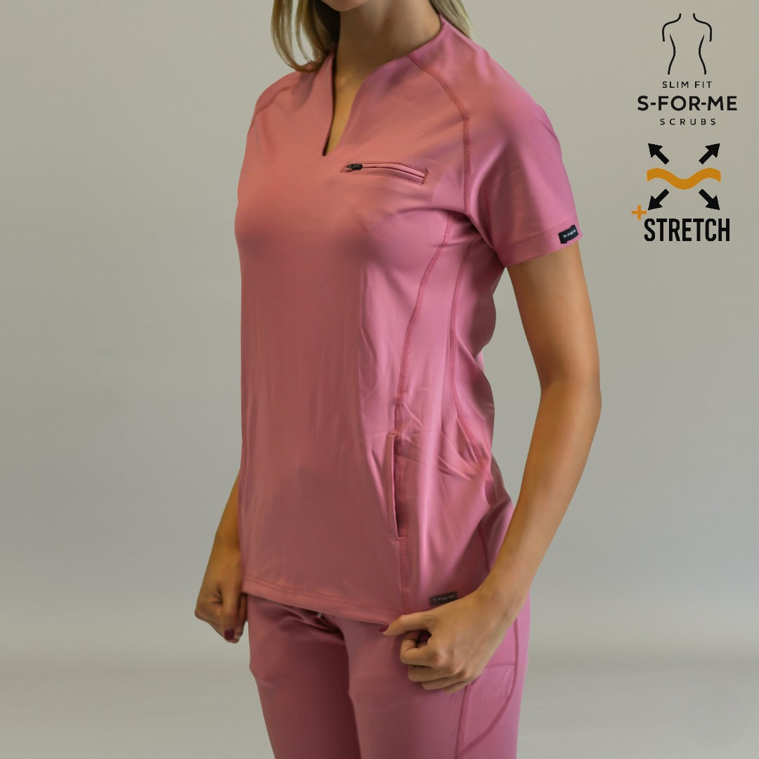 filipina 915 palo de rosa tela super stretch con spandex uniforme quirurgico mujer sandel medica