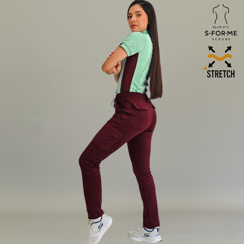 Pantalón Médico Quirúrgico para Mujer 930 - Color Vino Superstretch