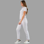 Filipina Alviero Stretch dama color blanco con acabado antifluido Sandel Médica