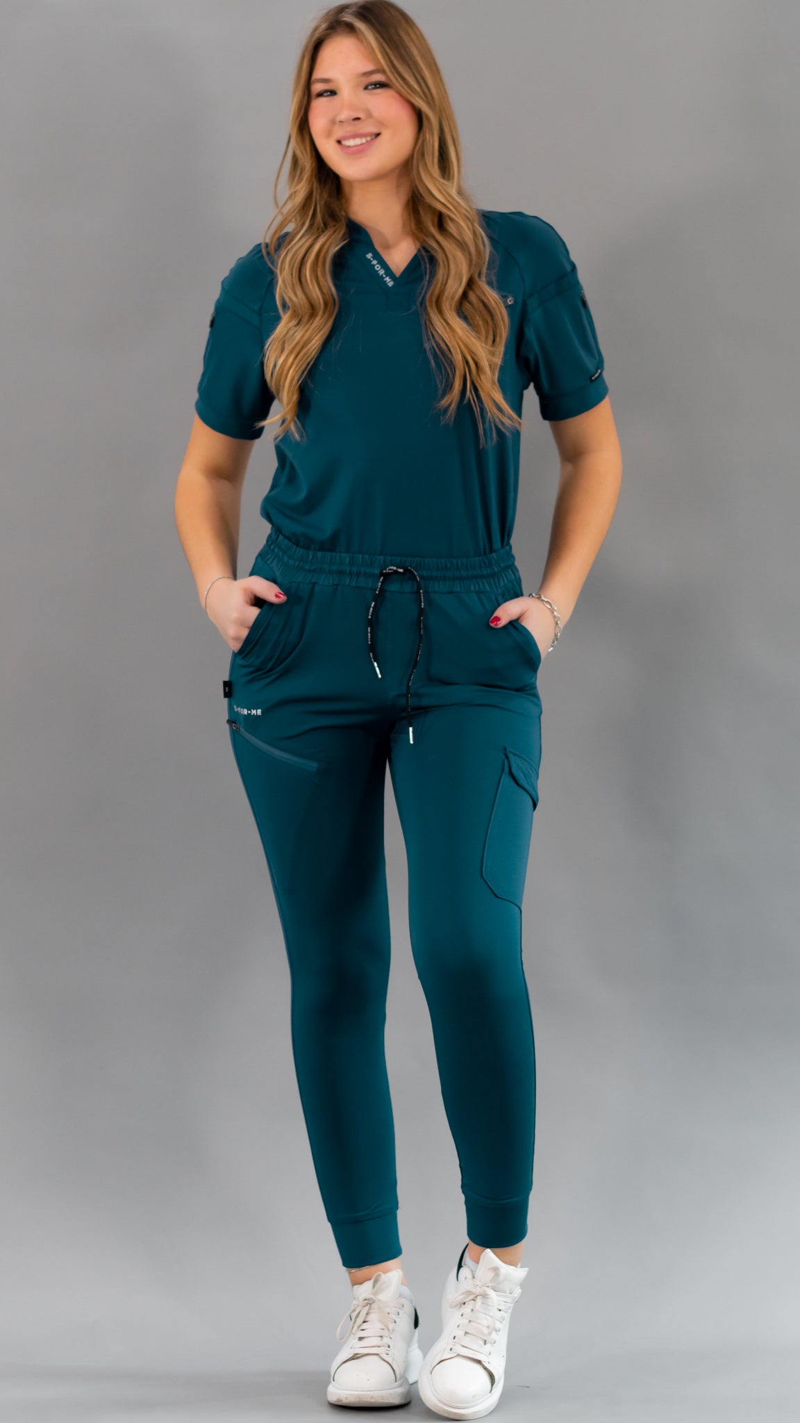 Filipina Unisex Quirúrgica Super Stretch Azul Caribe, Scrubs 905