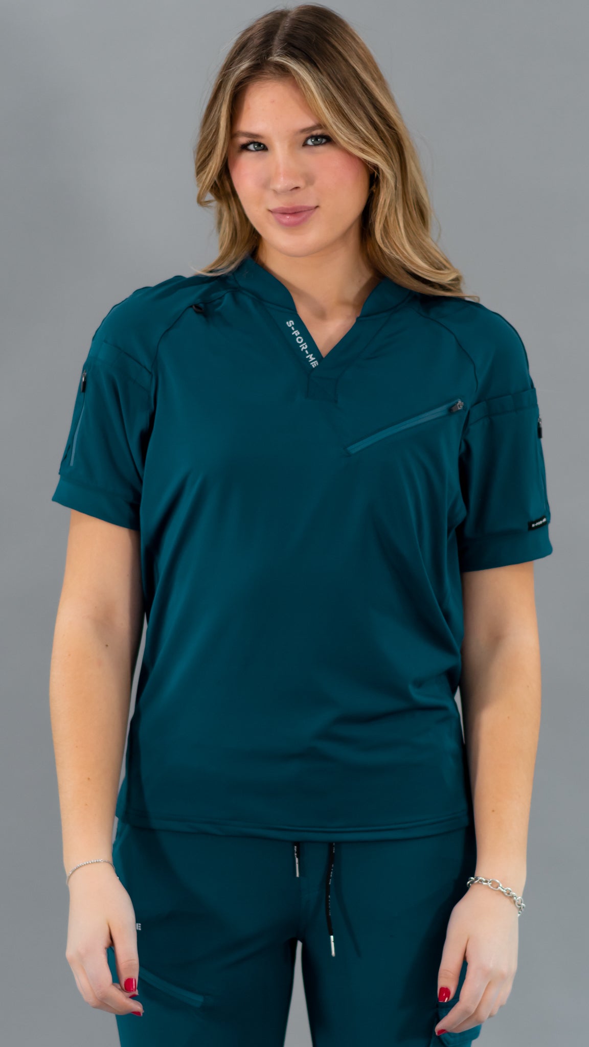 Filipina Unisex Quirúrgica Super Stretch Azul Caribe, Scrubs 905