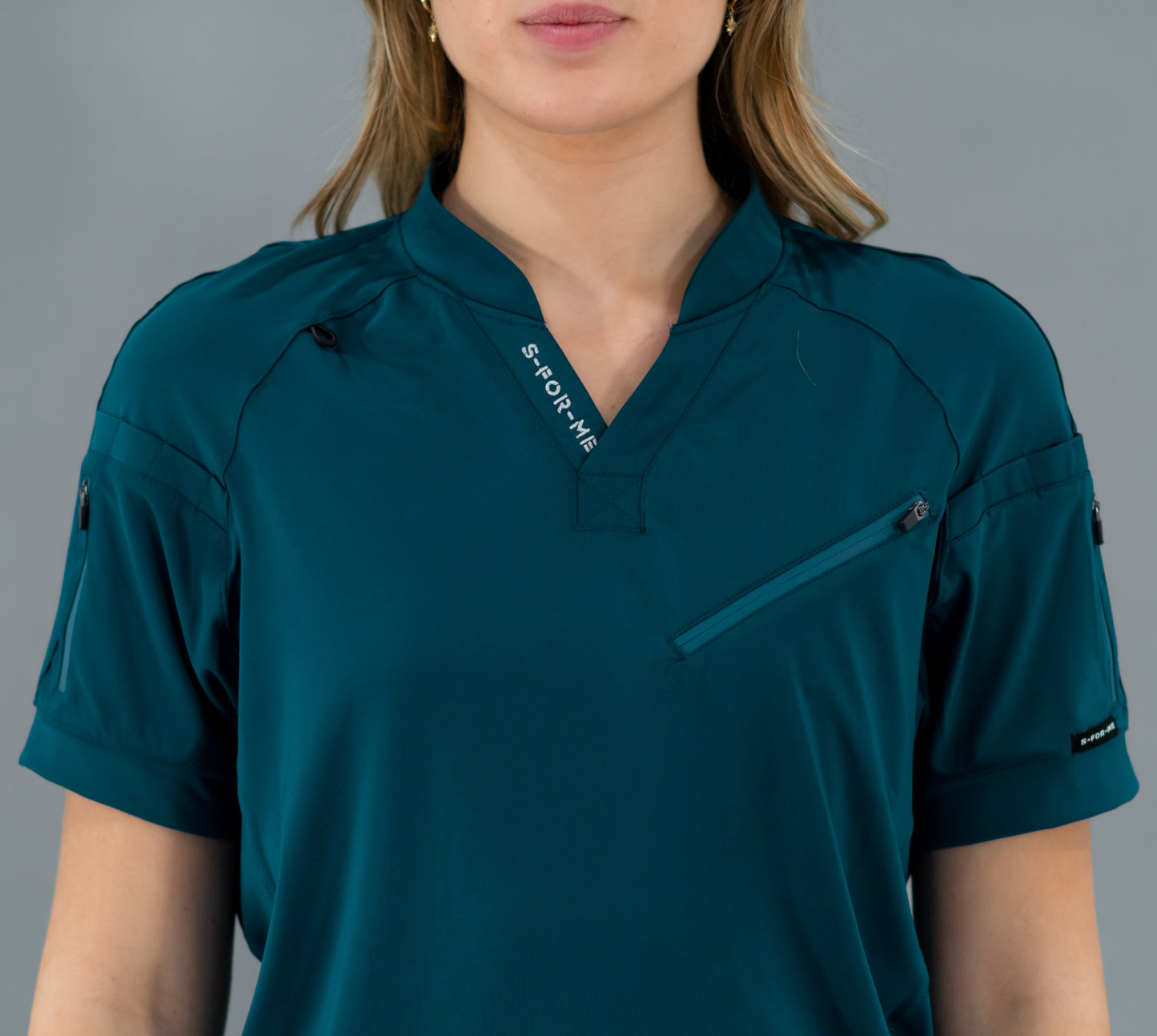 Filipina Unisex Quirúrgica Super Stretch Azul Caribe, Scrubs 905