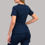 Filipina Quirúrgica Azul Marino Mujer, Super Stretch, Scrubs 901 — detalle de tela