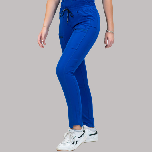 Pantalón Quirúrgico Azul Rey Mujer, Scrubs Antifluido Est. 300