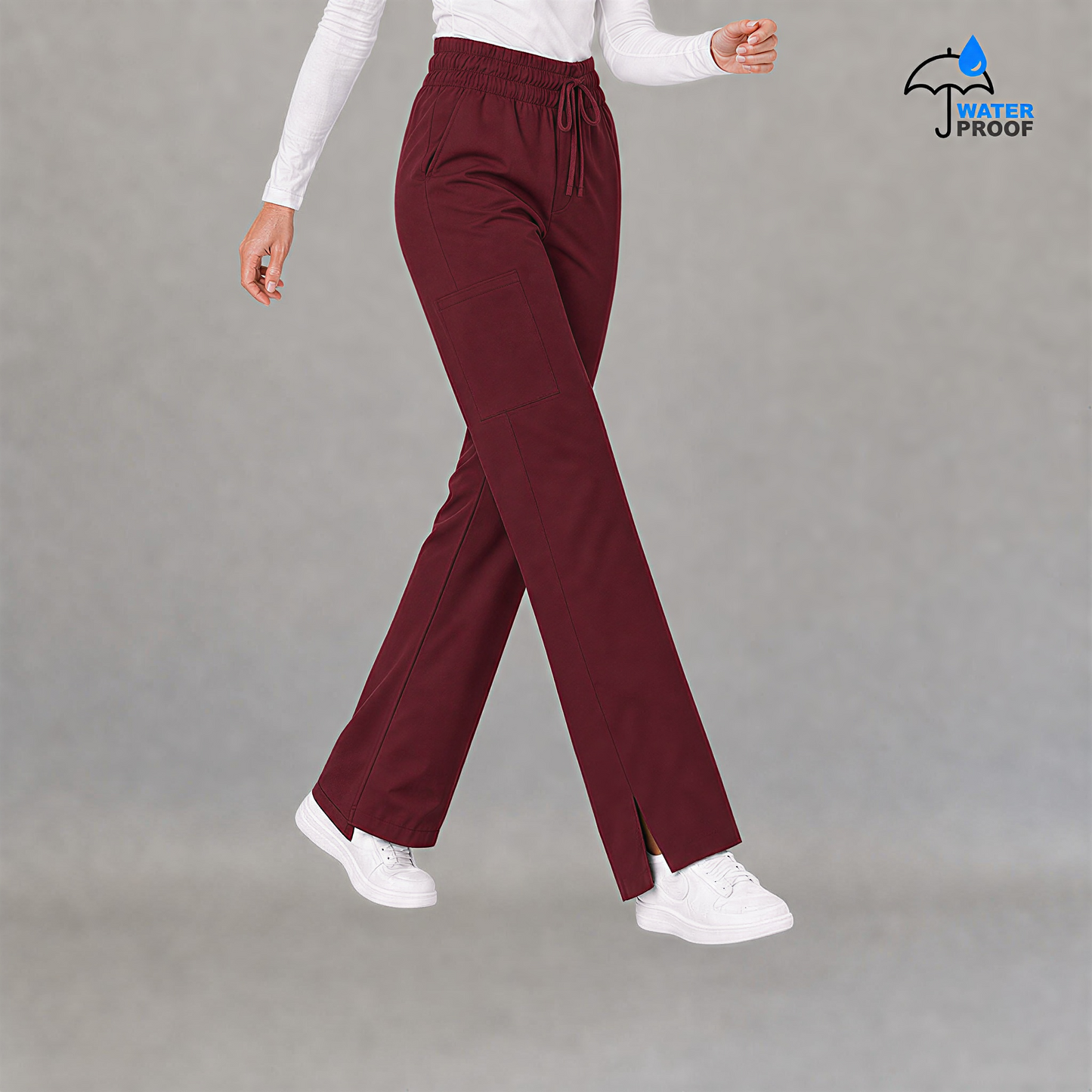 Pantalón 502 Quirúrgico Mujer Vino Antifluido Relaxed