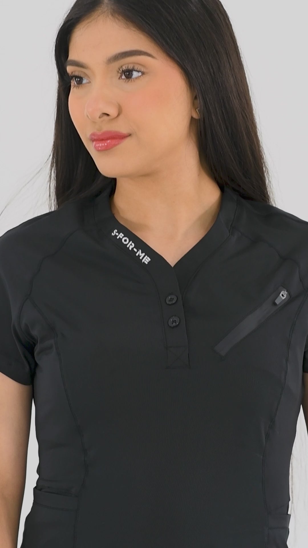 Filipina Quirúrgica Super Stretch Negra - Vino Mujer, Scrubs 905