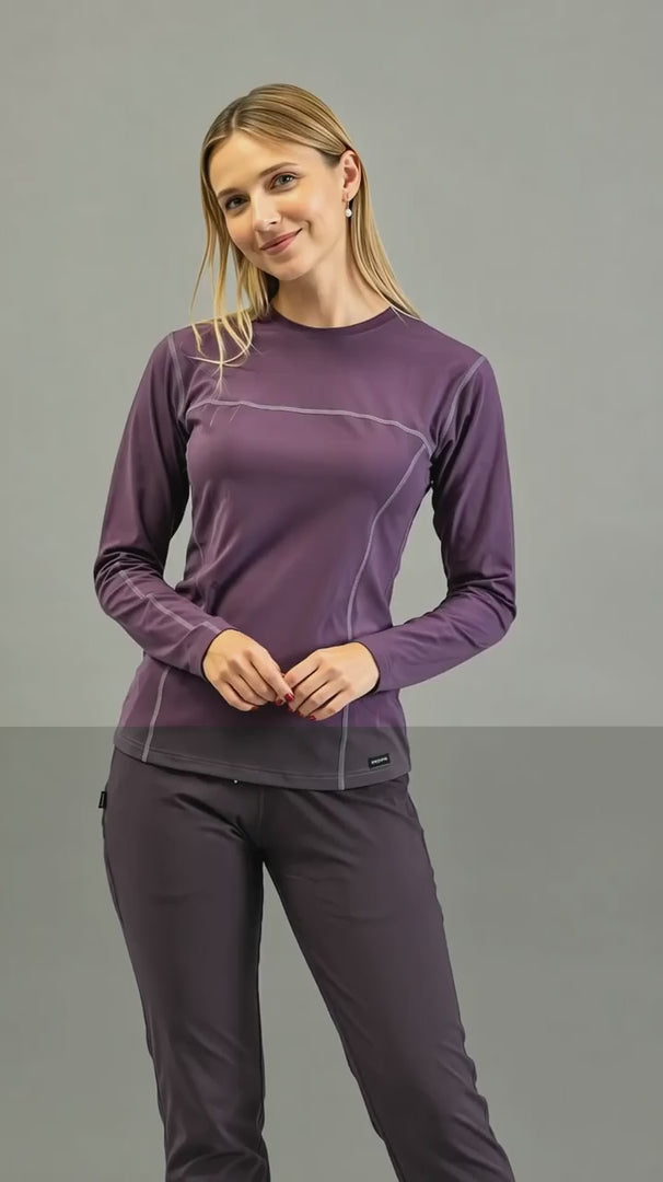 Blusa Interior Mujer Manga Larga | Morado Súper Stretch