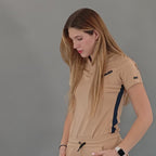 Filipina Quirúrgica Mujer Super Stretch Beige - Navy, Scrubs 905