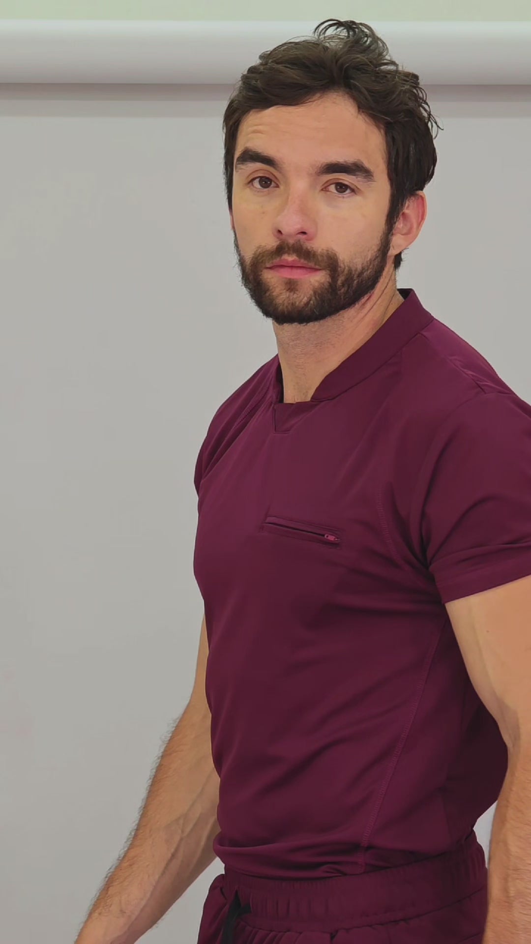 Pantalón Est. 910 Dobladillo Quirúrgico Hombre Vino Super Stretch, Scrubs 910