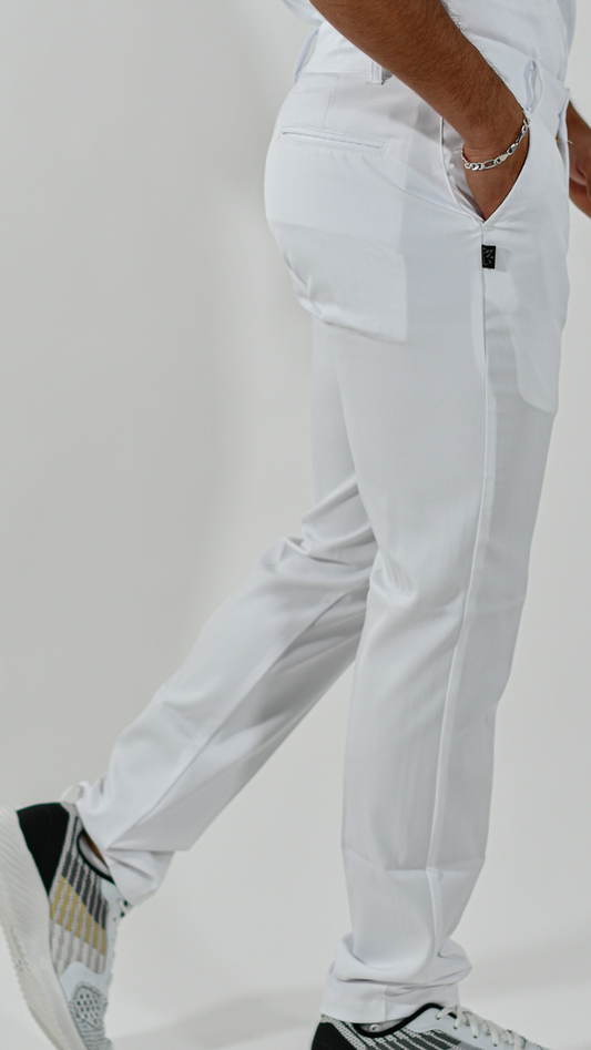 Pantalon Pretina Pure White Caballero Blanco Antifluido